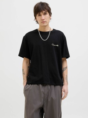 JACK&JONES ORIGINALS JORACAPULCO TYPE TEE SS CREW NECK Black | Freewear JORACAPULCO TYPE TEE SS CREW NECK - www.freewear.nl - Freewear
