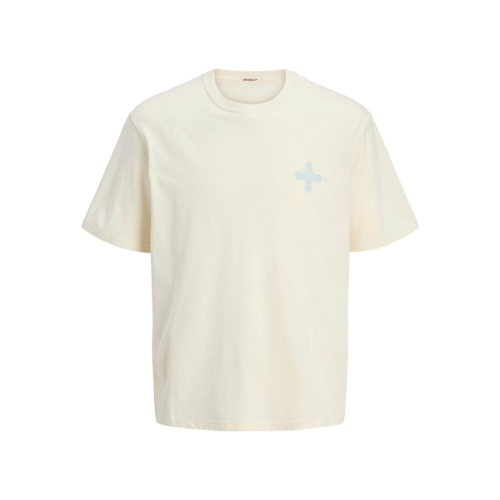 JACK&JONES ORIGINALS JORHYDRA PATTERN TEE SS CREW NECK Antique White | Freewear JORHYDRA PATTERN TEE SS CREW NECK - www.freewear.nl - Freewear