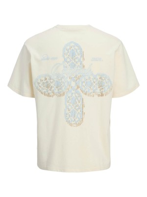 JACK&JONES ORIGINALS JORHYDRA PATTERN TEE SS CREW NECK Antique White | Freewear JORHYDRA PATTERN TEE SS CREW NECK - www.freewear.nl - Freewear
