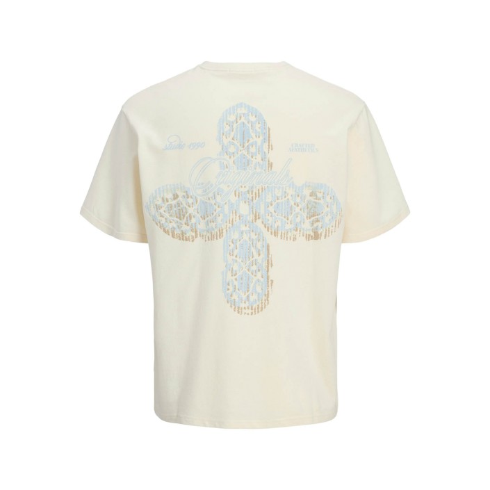 JACK&JONES ORIGINALS JORHYDRA PATTERN TEE SS CREW NECK Antique White | Freewear JORHYDRA PATTERN TEE SS CREW NECK - www.freewear.nl - Freewear
