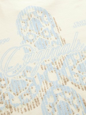 JACK&JONES ORIGINALS JORHYDRA PATTERN TEE SS CREW NECK Antique White | Freewear JORHYDRA PATTERN TEE SS CREW NECK - www.freewear.nl - Freewear