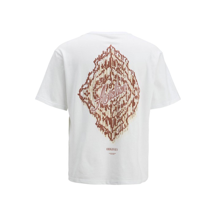 JACK&JONES ORIGINALS JORHYDRA PATTERN TEE SS CREW NECK Bright White | Freewear JORHYDRA PATTERN TEE SS CREW NECK - www.freewear.nl - Freewear