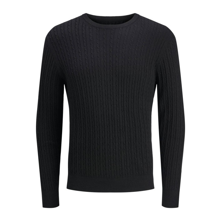 Jack & Jones:JACK&JONES ESSENTIALS JJEEMIL KNIT CABLE CREW NECK NOOS Black | Freewear JJEEMIL KNIT CABLE CREW NECK NOOS - www.freewear.nl - Freewear