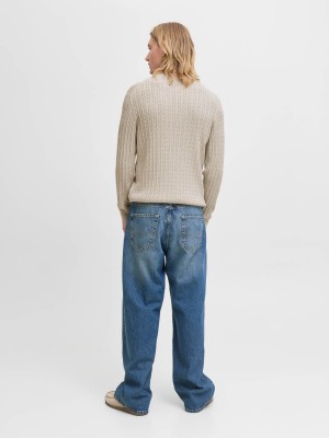 Jack & Jones:JACK&JONES ESSENTIALS JJEEMIL KNIT CABLE CREW NECK NOOS Oatmeal/Melange | Freewear JJEEMIL KNIT CABLE CREW NECK NOOS - www.freewear.nl - Freewear