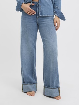 JACK&JONES ORIGINALS JXTOKYO WIDE FOLD HW JEANS R254 DNM: Medium Blue Denim | Freewear JXTOKYO WIDE FOLD HW JEANS R254 DNM: - www.freewear.nl - Freewear