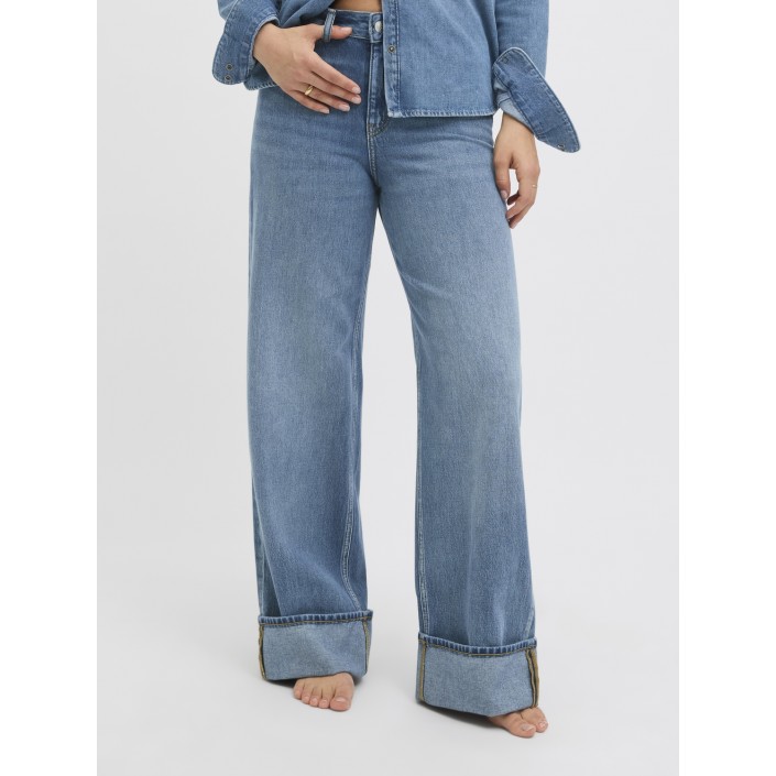 JACK&JONES ORIGINALS JXTOKYO WIDE FOLD HW JEANS R254 DNM: Medium Blue Denim | Freewear JXTOKYO WIDE FOLD HW JEANS R254 DNM: - www.freewear.nl - Freewear