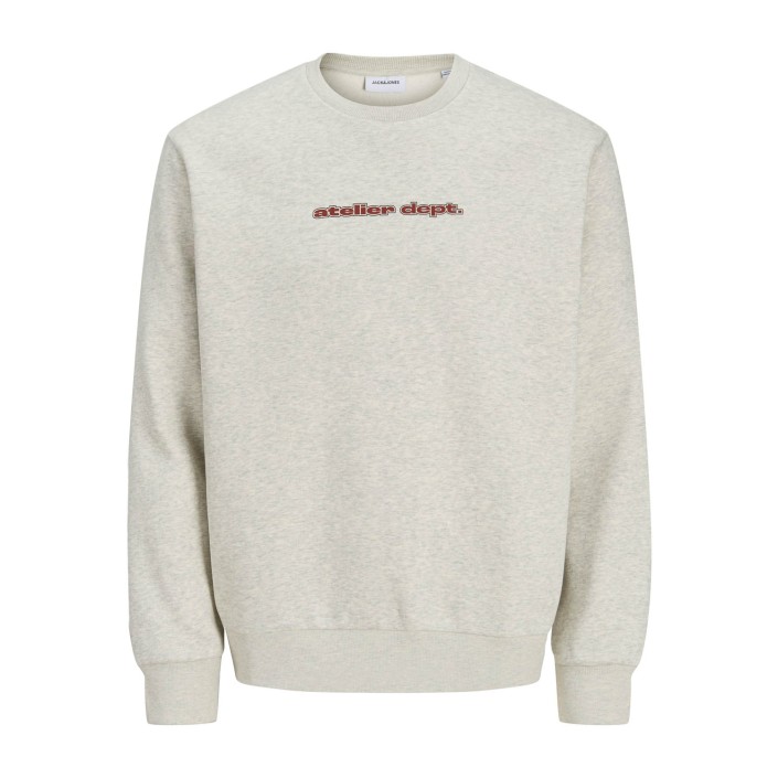 JACK&JONES ORIGINALS JJRODY SWEAT CREW NECK White Melange | Freewear JJRODY SWEAT CREW NECK - www.freewear.nl - Freewear