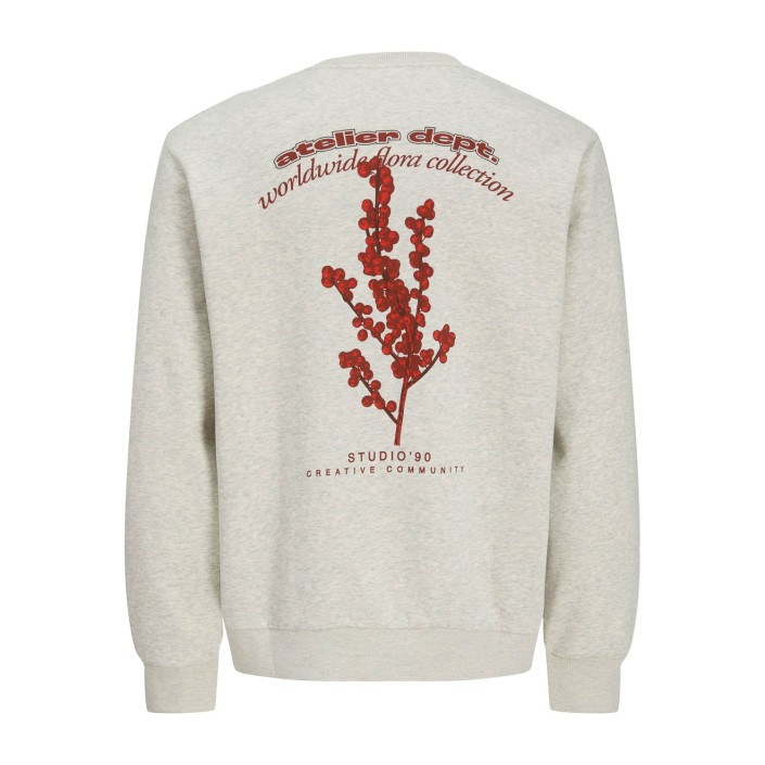JACK&JONES ORIGINALS JJRODY SWEAT CREW NECK White Melange | Freewear JJRODY SWEAT CREW NECK - www.freewear.nl - Freewear