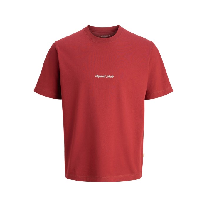 JACK&JONES ORIGINALS JORNORREBRO EMB TEE SS CREW NECK NO: Tibetan Red | Freewear JORNORREBRO EMB TEE SS CREW NECK NO: - www.freewear.nl - Freewear