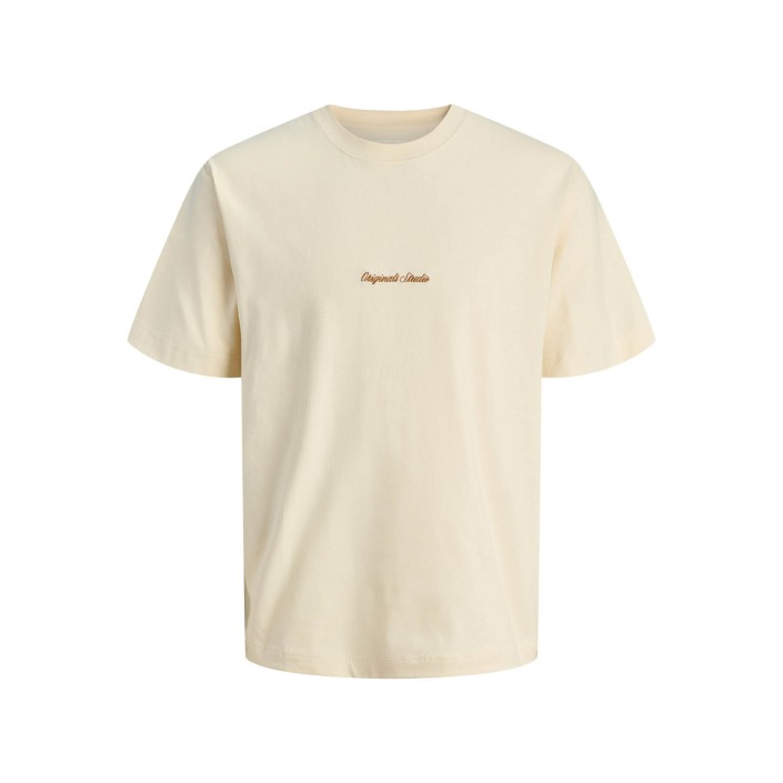 JACK&JONES ORIGINALS JORNORREBRO EMB TEE SS CREW NECK NO: Antique White | Freewear JORNORREBRO EMB TEE SS CREW NECK NO: - www.freewear.nl - Freewear