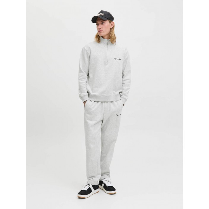 JACK&JONES ORIGINALS JORNORREBRO EMB SWEAT HIGH NECK SN White Melange | Freewear JORNORREBRO EMB SWEAT HIGH NECK SN - www.freewear.nl - Freewear