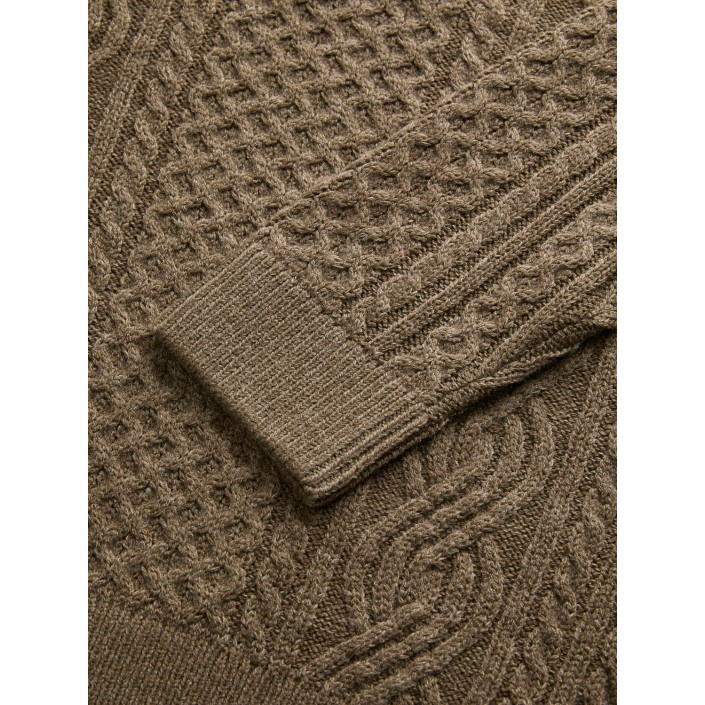 JACK%JONES PREMIUM JPRBLUSEAN KNIT CABLE CREW NECK SN Malt Ball/Melange | Freewear JPRBLUSEAN KNIT CABLE CREW NECK SN - www.freewear.nl - Freewear