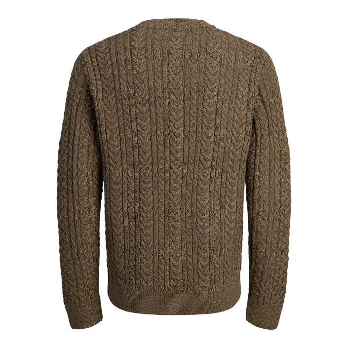 JACK%JONES PREMIUM JPRBLUSEAN KNIT CABLE CREW NECK SN Malt Ball/Melange | Freewear JPRBLUSEAN KNIT CABLE CREW NECK SN - www.freewear.nl - Freewear