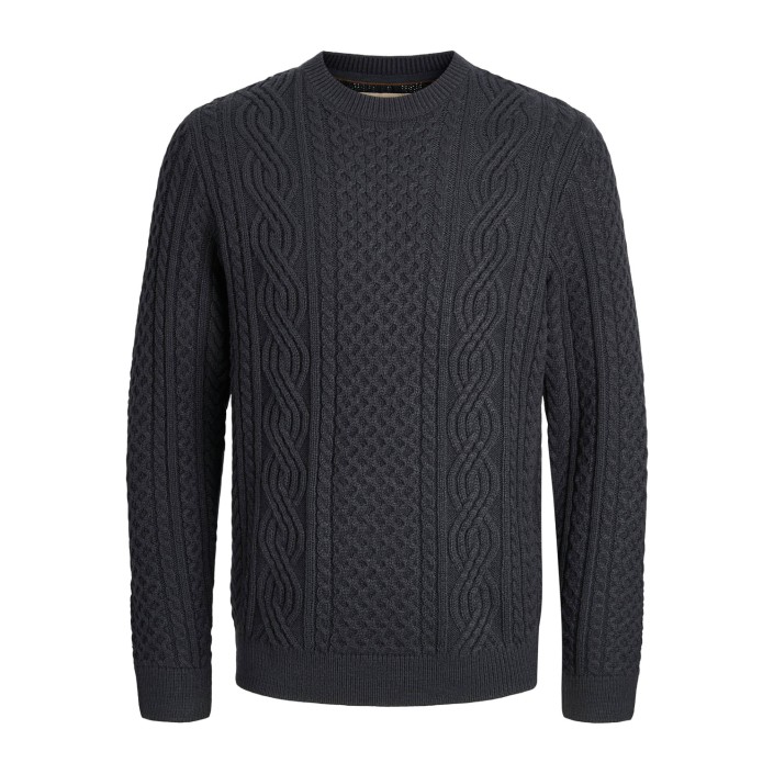 JACK%JONES PREMIUM JPRBLUSEAN KNIT CABLE CREW NECK SN Dark Navy | Freewear JPRBLUSEAN KNIT CABLE CREW NECK SN - www.freewear.nl - Freewear