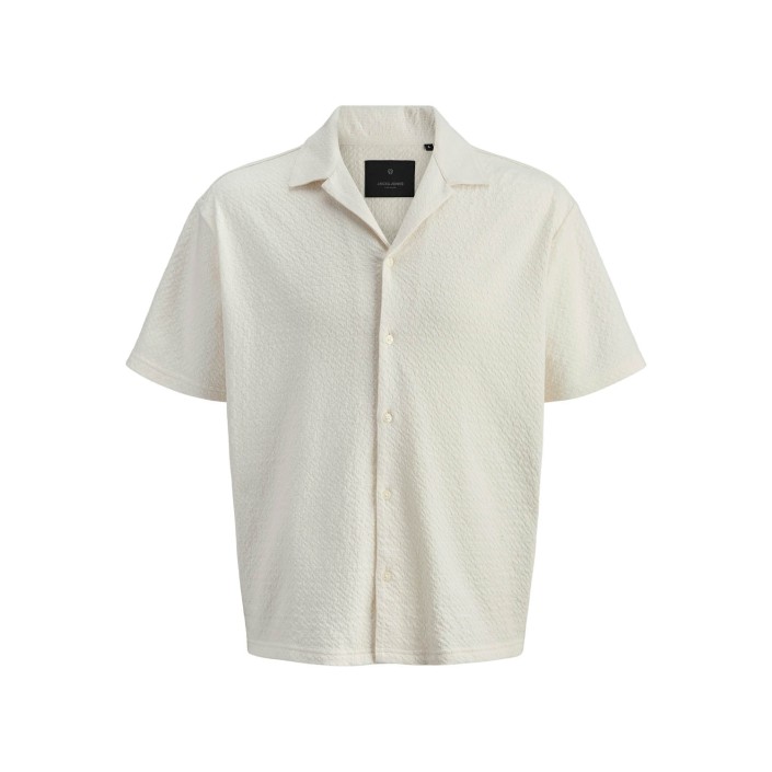 JACK%JONES PREMIUM JPRBLALEO JACQUARD RESORT S/S SHIRT Cloud Dancer | Freewear JPRBLALEO JACQUARD RESORT S/S SHIRT - www.freewear.nl - Freewear