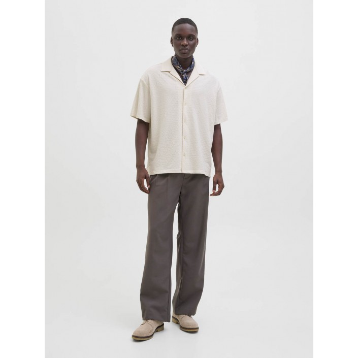 JACK%JONES PREMIUM JPRBLALEO JACQUARD RESORT S/S SHIRT Cloud Dancer | Freewear JPRBLALEO JACQUARD RESORT S/S SHIRT - www.freewear.nl - Freewear