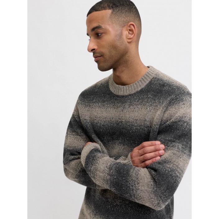 JACK%JONES PREMIUM JPRBLUTYLER KNIT STRIPED CREW NECK Crocodile | Freewear JPRBLUTYLER KNIT STRIPED CREW NECK - www.freewear.nl - Freewear