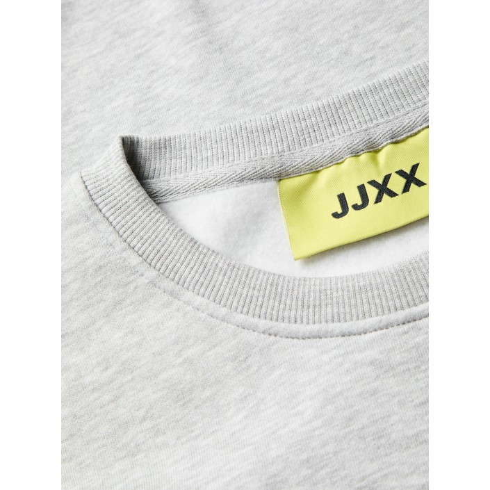 JACK&JONES ORIGINALS JXJACKIE LS RLX PRINT CREW SWT Light Grey Melange/ATELIER | Freewear JXJACKIE LS RLX PRINT CREW SWT - www.freewear.nl - Freewear