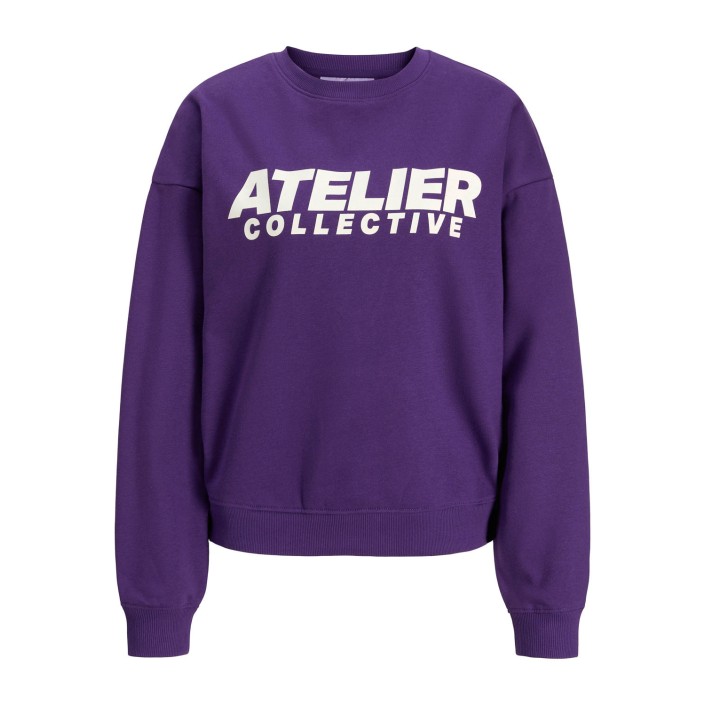 JACK&JONES ORIGINALS JXJACKIE LS RLX PRINT CREW SWT Petunia/ATELIER | Freewear JXJACKIE LS RLX PRINT CREW SWT - www.freewear.nl - Freewear