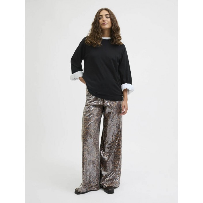 JACK&JONES ORIGINALS JXIZZY SEQUIN MW PANT PNT Toasted Coconut/Leo Sequin | Freewear JXIZZY SEQUIN MW PANT PNT - www.freewear.nl - Freewear