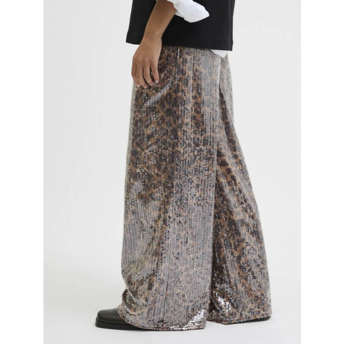 JACK&JONES ORIGINALS JXIZZY SEQUIN MW PANT PNT Toasted Coconut/Leo Sequin | Freewear JXIZZY SEQUIN MW PANT PNT - www.freewear.nl - Freewear