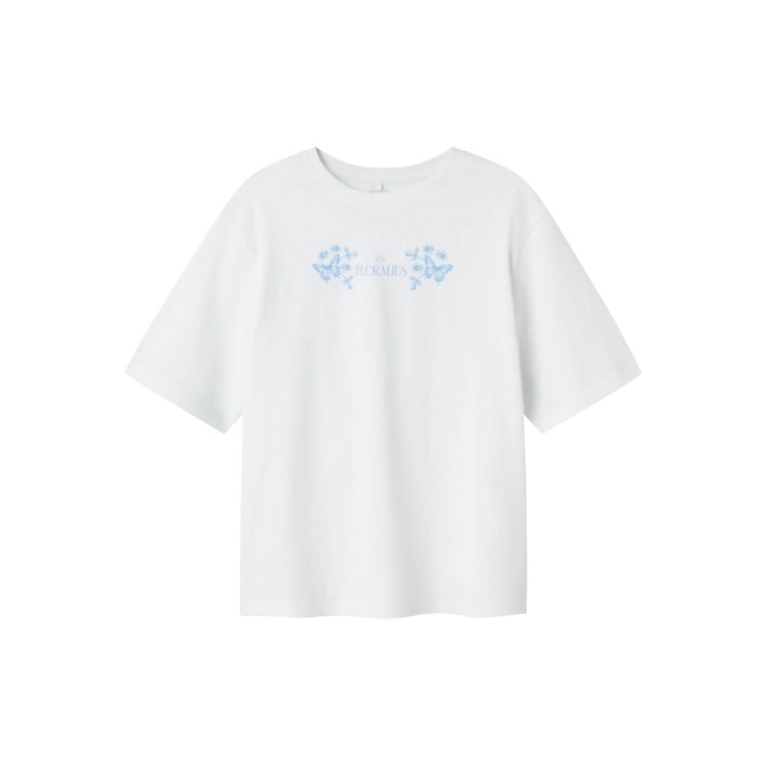 NAME IT KIDS NKFDANE SS NREG TOP BOX Bright White/PROVENCE | Freewear NKFDANE SS NREG TOP BOX - www.freewear.nl - Freewear