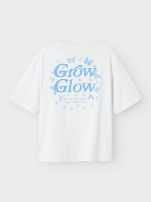 NAME IT KIDS NKFDANE SS NREG TOP BOX Bright White/PROVENCE | Freewear NKFDANE SS NREG TOP BOX - www.freewear.nl - Freewear