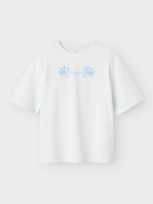 NAME IT KIDS NKFDANE SS NREG TOP BOX Bright White/PROVENCE | Freewear NKFDANE SS NREG TOP BOX - www.freewear.nl - Freewear