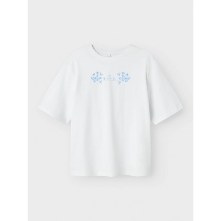 NAME IT KIDS NKFDANE SS NREG TOP BOX Bright White/PROVENCE | Freewear NKFDANE SS NREG TOP BOX - www.freewear.nl - Freewear