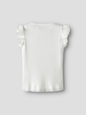NAME IT MINI NMFHALINA SS TOP Bright White | Freewear NMFHALINA SS TOP - www.freewear.nl - Freewear