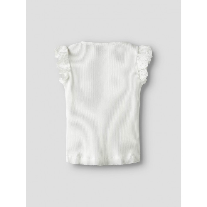 NAME IT MINI NMFHALINA SS TOP Bright White | Freewear NMFHALINA SS TOP - www.freewear.nl - Freewear