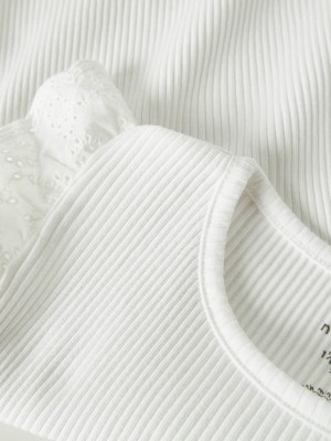 NAME IT MINI NMFHALINA SS TOP Bright White | Freewear NMFHALINA SS TOP - www.freewear.nl - Freewear