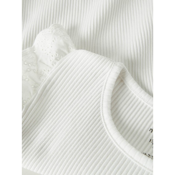 NAME IT MINI NMFHALINA SS TOP Bright White | Freewear NMFHALINA SS TOP - www.freewear.nl - Freewear
