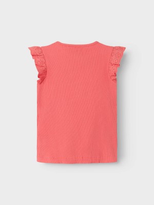 NAME IT MINI NMFHALINA SS TOP Spiced Coral | Freewear NMFHALINA SS TOP - www.freewear.nl - Freewear