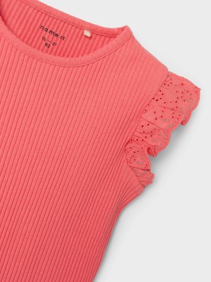 NAME IT MINI NMFHALINA SS TOP Spiced Coral | Freewear NMFHALINA SS TOP - www.freewear.nl - Freewear