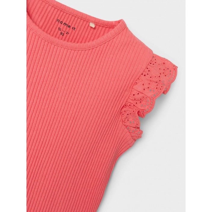 NAME IT MINI NMFHALINA SS TOP Spiced Coral | Freewear NMFHALINA SS TOP - www.freewear.nl - Freewear