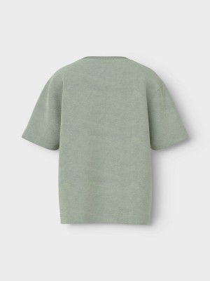 NAME IT MINI NMMHANNIBAL NREG TERRY SS TOP Aqua Gray | Freewear NMMHANNIBAL NREG TERRY SS TOP - www.freewear.nl - Freewear