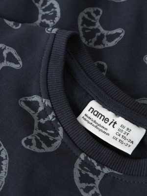NAME IT MINI NMMRICHIE LS NREG SWEAT BRU Navy Blazer | Freewear NMMRICHIE LS NREG SWEAT BRU - www.freewear.nl - Freewear