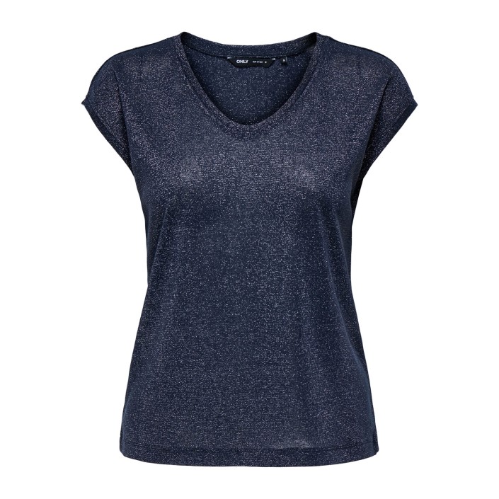 Only ONLSILVERY S/S V NECK LUREX TOP JRS: Night Sky | Freewear ONLSILVERY S/S V NECK LUREX TOP JRS: - www.freewear.nl - Freewear