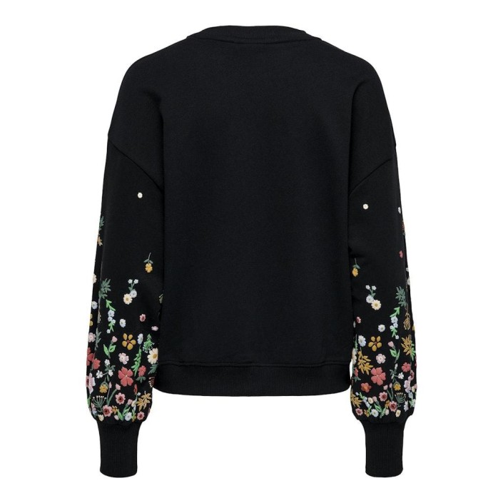 Only ONLBROOKE L/S O-NECK FLOWER SWT NOO: Black/SLEEVE FLOWER | Freewear ONLBROOKE L/S O-NECK FLOWER SWT NOO: - www.freewear.nl - Freewear