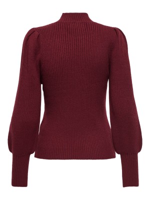 Only ONLKATIA L/S HIGHNECK PULLOVER KNT Cabernet/W. MELANGE | Freewear ONLKATIA L/S HIGHNECK PULLOVER KNT - www.freewear.nl - Freewear