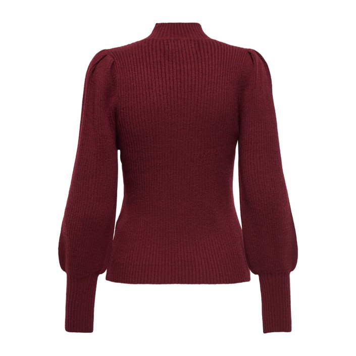 Only ONLKATIA L/S HIGHNECK PULLOVER KNT Cabernet/W. MELANGE | Freewear ONLKATIA L/S HIGHNECK PULLOVER KNT - www.freewear.nl - Freewear