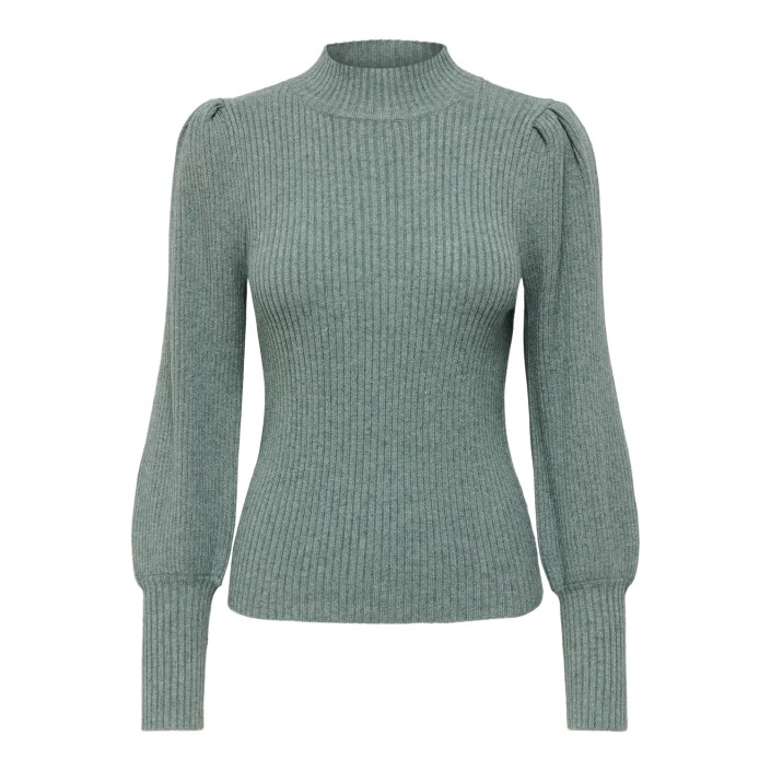 Only ONLKATIA L/S HIGHNECK PULLOVER KNT Pineneedle/W. MELANGE | Freewear ONLKATIA L/S HIGHNECK PULLOVER KNT - www.freewear.nl - Freewear