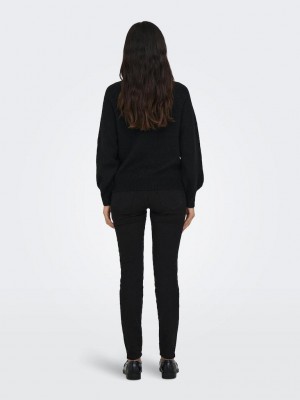 Only ONLEMMA LS BUTTON ONECK KNT NOOS Black | Freewear ONLEMMA LS BUTTON ONECK KNT NOOS - www.freewear.nl - Freewear