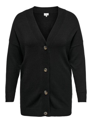 Carmakoma CARESLY LS BUTTON CARDIGAN KNT NOOS Black | Freewear CARESLY LS BUTTON CARDIGAN KNT NOOS - www.freewear.nl - Freewear