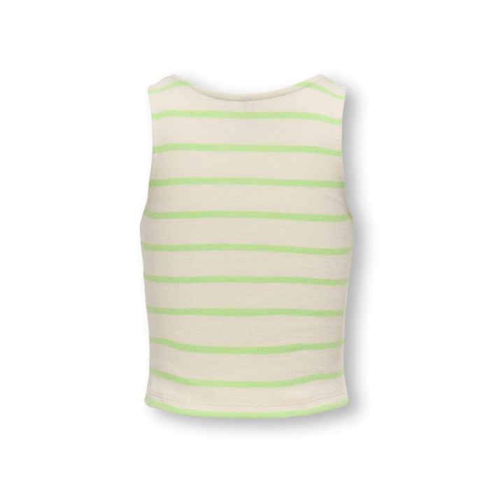 Only KOGNESSA S/L SHORT STRIPE TOP JRS Paradise Green/Cloud dancer | Freewear KOGNESSA S/L SHORT STRIPE TOP JRS - www.freewear.nl - Freewear