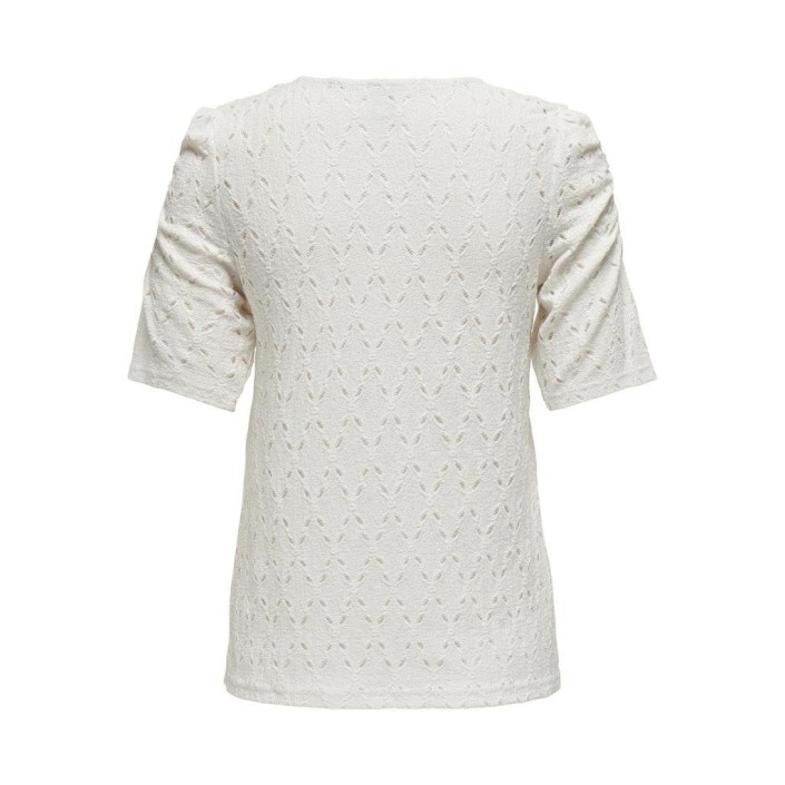 Only ONLROSA S/S V-NECK PUFF TOP JRS Cloud Dancer | Freewear ONLROSA S/S V-NECK PUFF TOP JRS - www.freewear.nl - Freewear