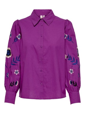 Only ONLZORA LISE LS EMB. SHIRT WVN NOOS Clover/BLACK+BLUING+ROSE SMOKE | Freewear ONLZORA LISE LS EMB. SHIRT WVN NOOS - www.freewear.nl - Freewear