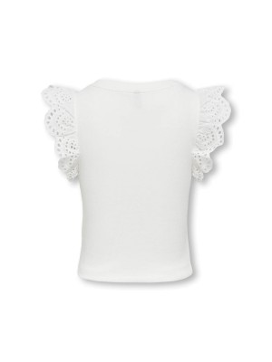 Only KOGDREA LIFE S/S TOP JRS NOOS Cloud Dancer | Freewear KOGDREA LIFE S/S TOP JRS NOOS - www.freewear.nl - Freewear