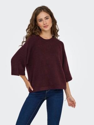 Only ONLSIMONI 3/4 PULLOVER KNT NOOS Port Royale/MELANGE | Freewear ONLSIMONI 3/4 PULLOVER KNT NOOS - www.freewear.nl - Freewear